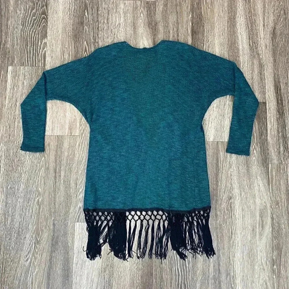 Womens Blue/Green Fringe Cardigan - M - Picture 5 of 7